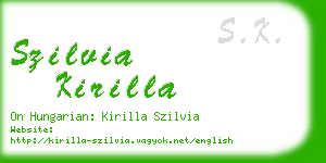 szilvia kirilla business card